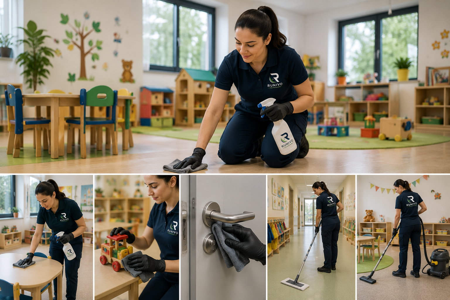 Runivo reinigt einen Gruppenraum in einem Kindergarten
